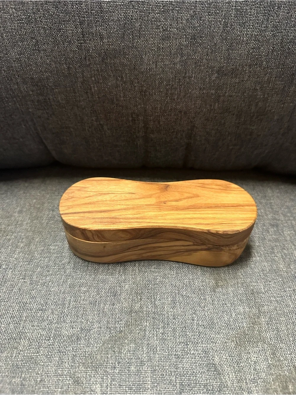 Olive Wood Salt and Pepper Keeper - Natural Wood Grain